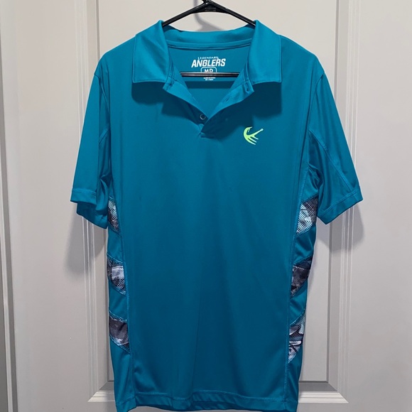 Legendary Anglers Teal Performance Polo Shirt Size M - Picture 1 of 7